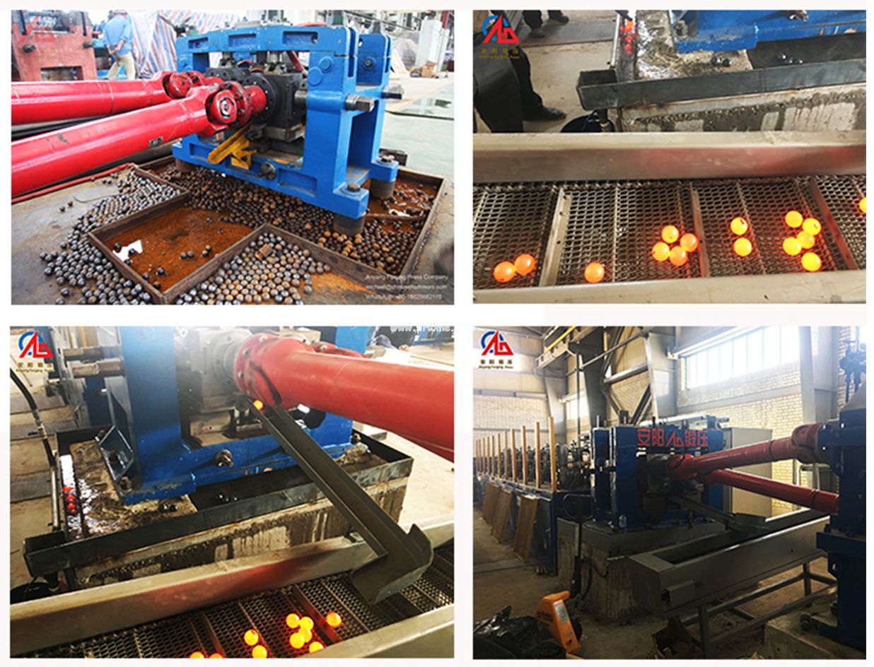 Automatic steel ball skew rolling mill line